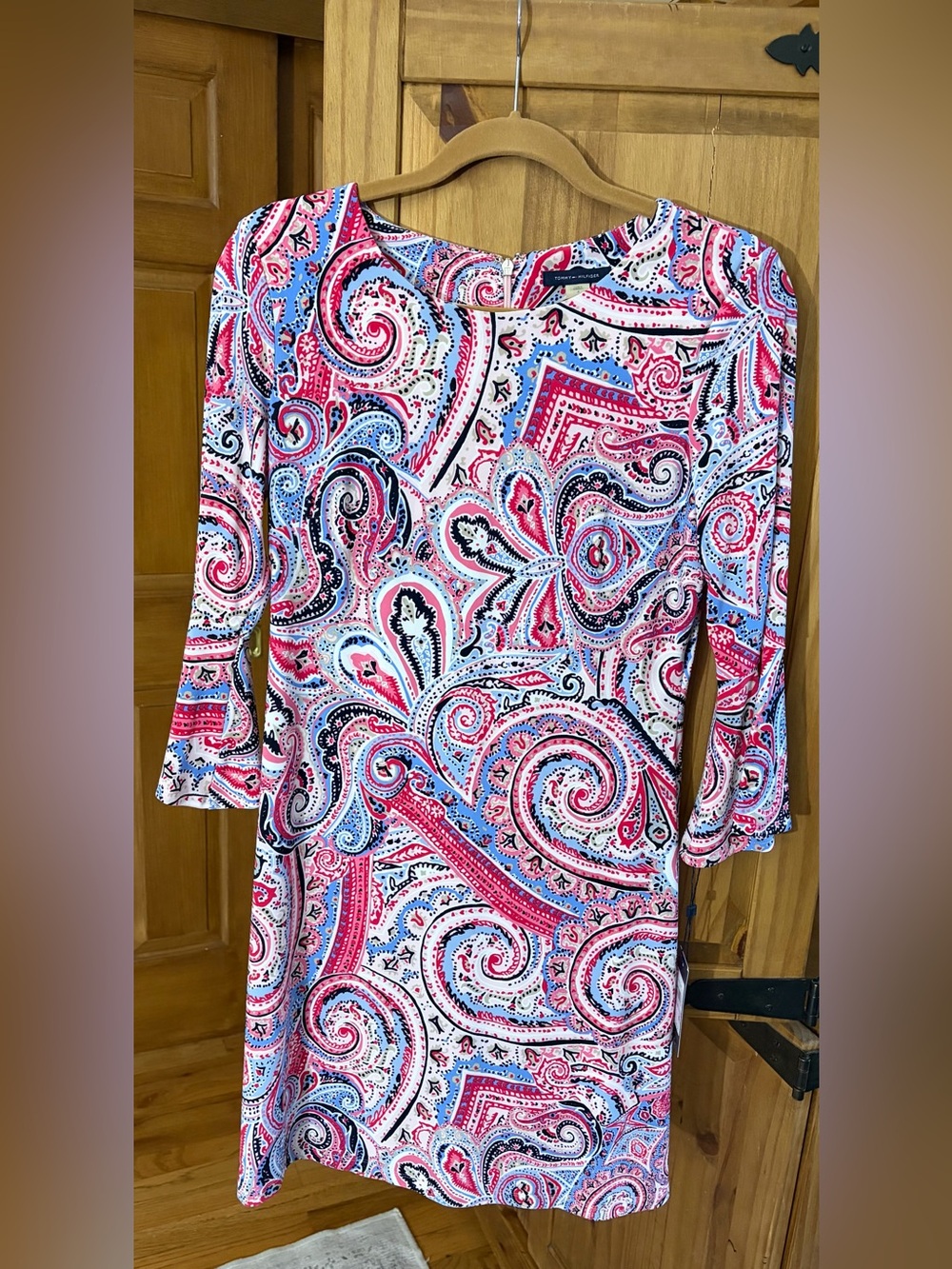 Tommy Hilfiger NWT Paisley Shift Dress Size 6 Bell Sleeve